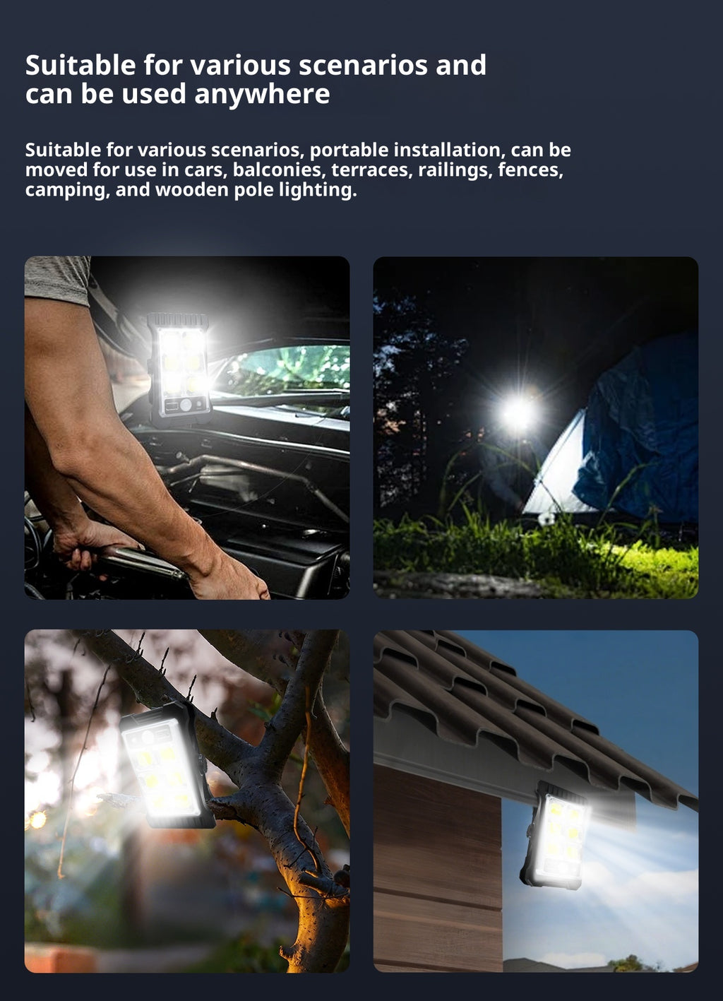 No-Drill Clip Light Solar Lighting Garden Waterproof Sensor Light Outdoor Long Battery Life Street Light LED Light