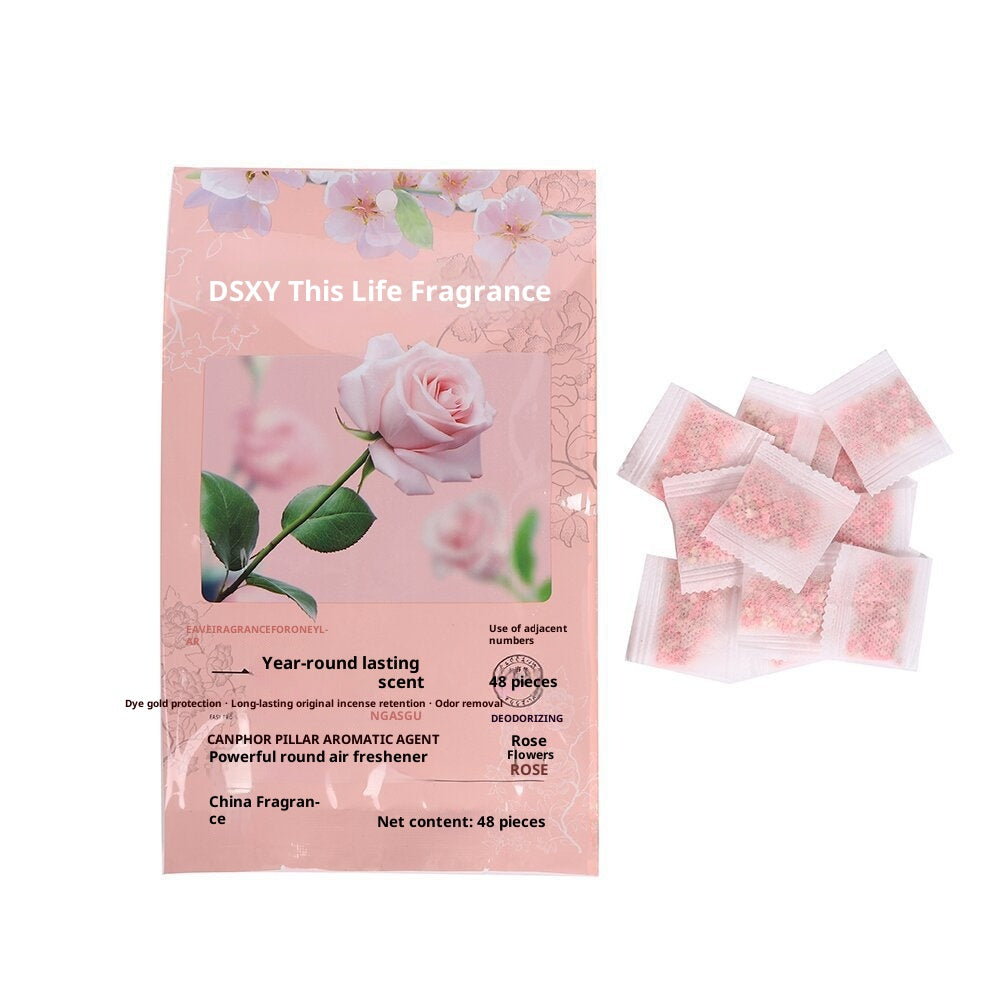 Four Seasons Universal Floral Scent Replacement for Camphor Balls, Individual Sachets for Wardrobe and Bookcase, Anti-Mold, Moisture Absorption, Odor Removal, Indoor Fragrance