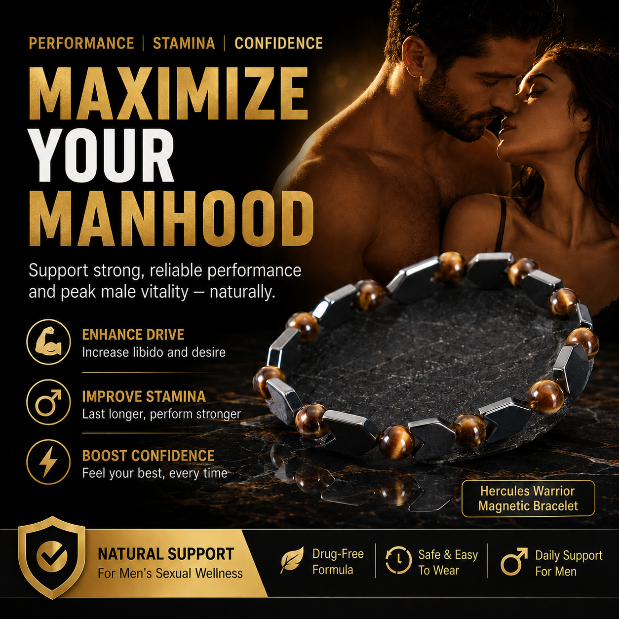🥇🦅 Men’s Strength & Vitality Chain — Hercules Warrior Bracelet🌽🏆Boost Masculine Energy, Drive & Lasting Confidence