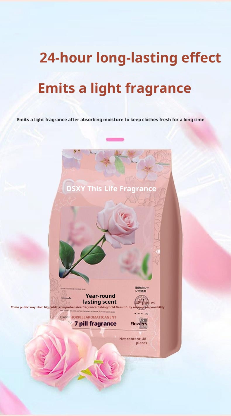 Four Seasons Universal Floral Scent Replacement for Camphor Balls, Individual Sachets for Wardrobe and Bookcase, Anti-Mold, Moisture Absorption, Odor Removal, Indoor Fragrance