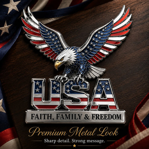 Faith Family Freedom Metal Emblem detail image