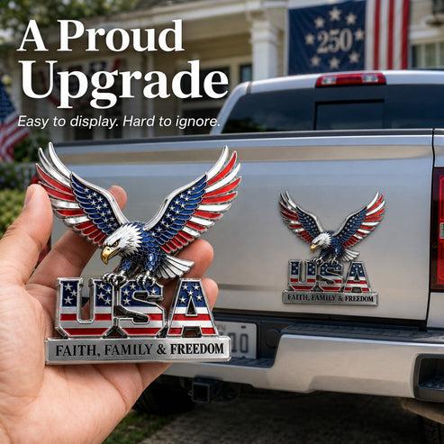 Faith Family Freedom Metal Emblem detail image