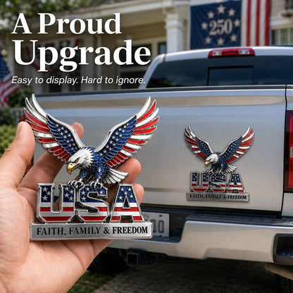 Faith Family Freedom Metal Emblem detail image