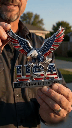 Faith Family Freedom Metal Emblem detail image