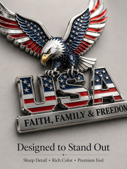 Faith Family Freedom Metal Emblem detail image
