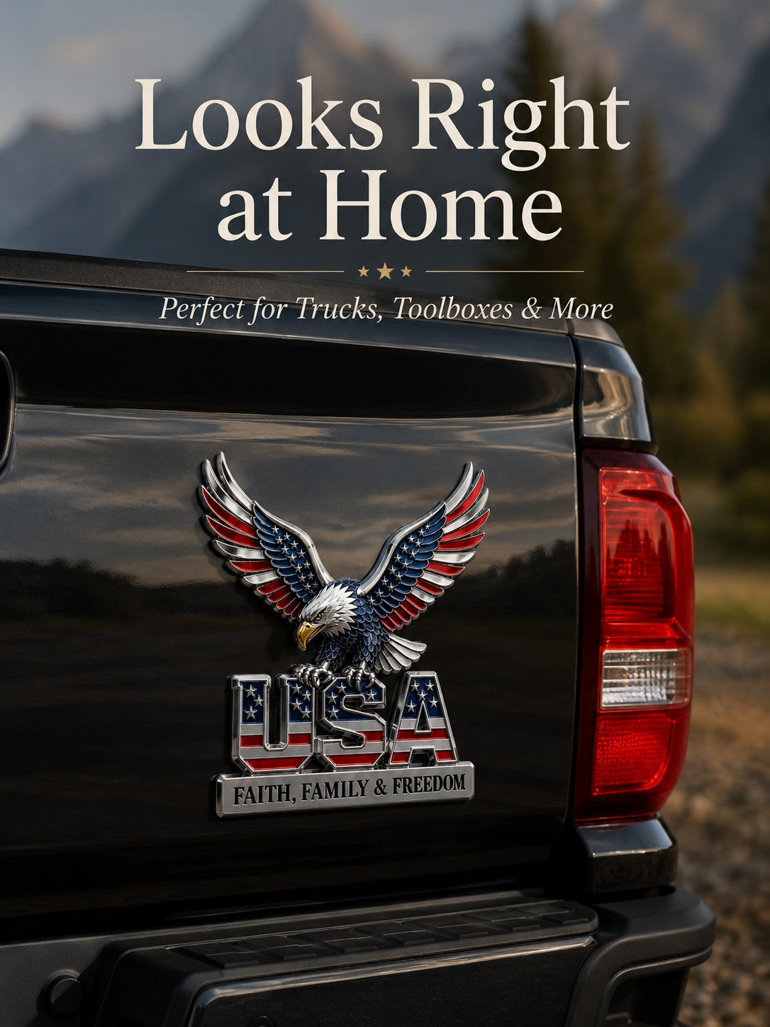 Faith Family Freedom Metal Emblem detail image