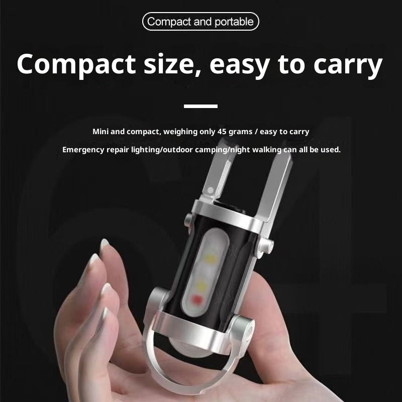 Multifunctional Mini Keychain Light Outdoor Portable Hook Lighting Pocket Light Cross-Border Portable Floodlight Flashlight
