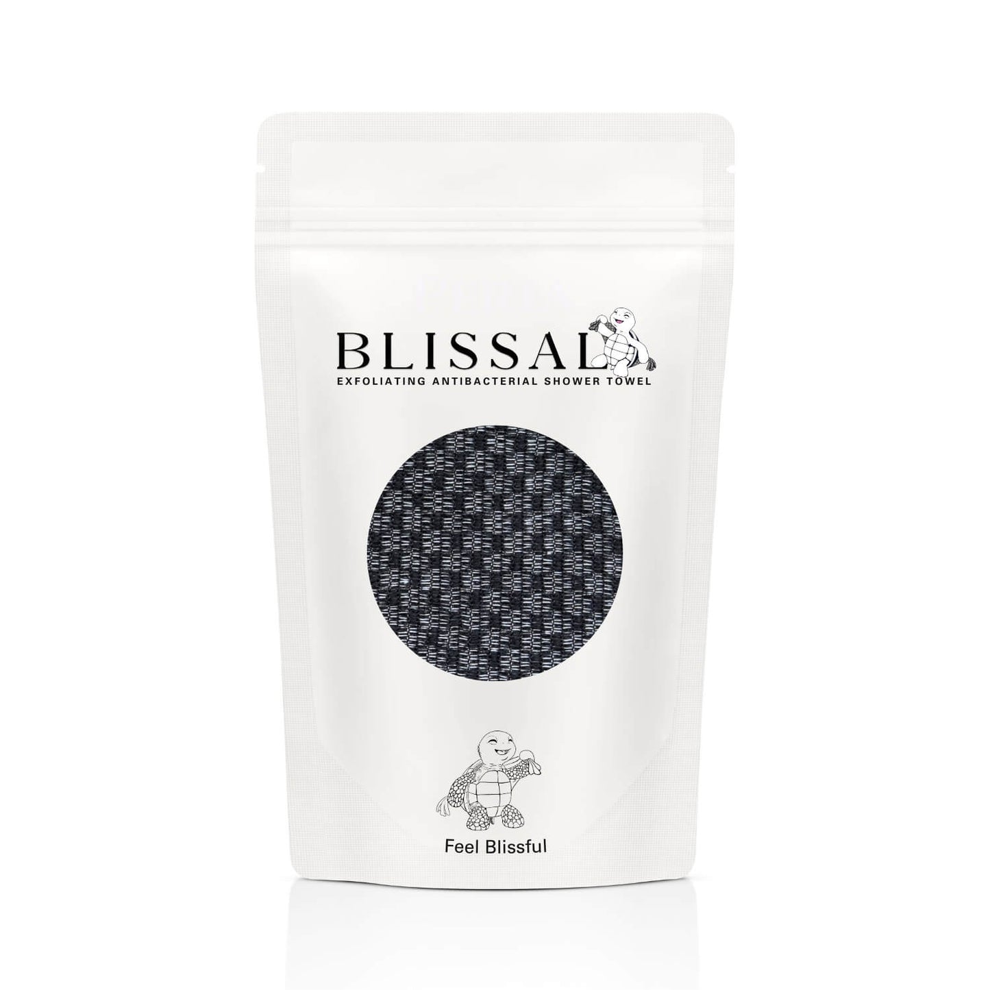 Blissal Exfoliating Antibacterial Shower Towel - Black