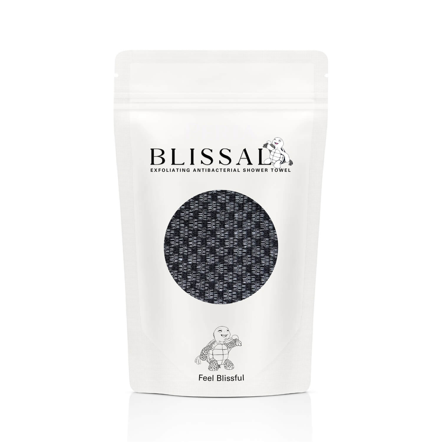 Blissal Exfoliating Antibacterial Shower Towel - Black