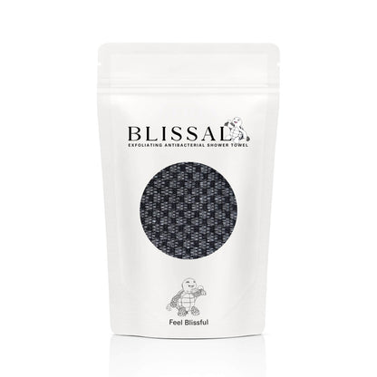 Blissal Exfoliating Antibacterial Shower Towel - Black