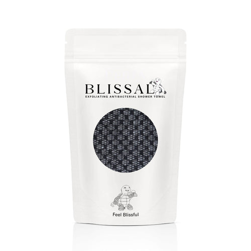 Blissal Exfoliating Antibacterial Shower Towel - Black