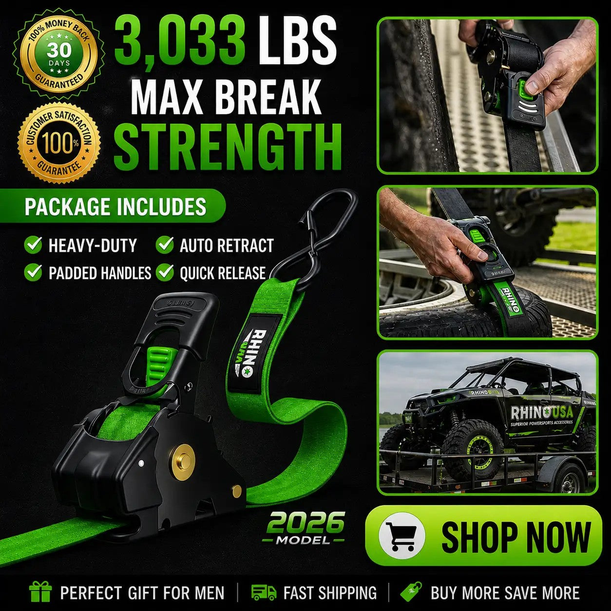 Retractable Ratchet Straps