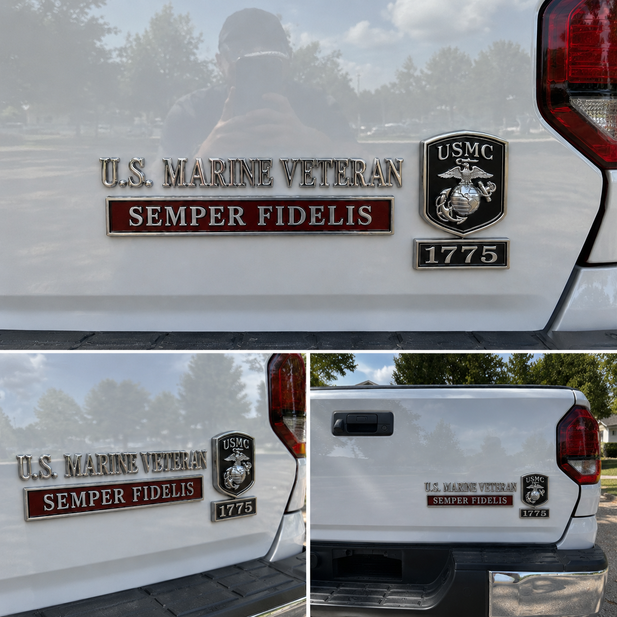 USMC car emblem metal badge detail image