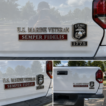 USMC car emblem metal badge detail image